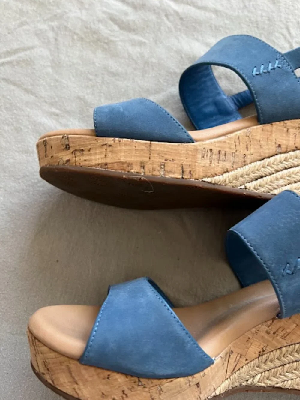Ugg Australia Blue Elena Espadrille Wedge Sandals Size 7